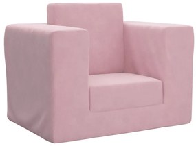 341850 vidaXL Canapea pentru copii, roz, pluș moale