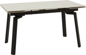 Masă ceramică Sonic White, 140 cm/80 cm și 2 extensii 30 cm