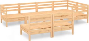 vidaXL Set mobilier de grădină, 7 piese, lemn masiv de pin
