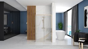 Cabina de dus SOLAR cu cadita neagra 90x90 cm auriu