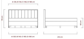 Pat tapițat ALICIA 140x200 cm, bej, cu saltele și topper incluse, cu spațiu de depozitare