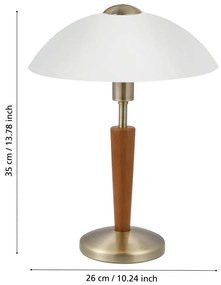 Veioză gri/maro cu intensitate reglabilă cu abajur din sticlă (înălțime 35 cm) SOLO 1 – EGLO