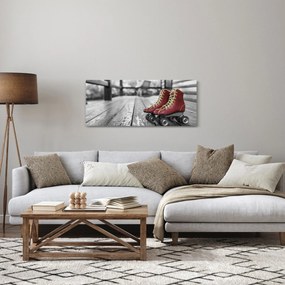 Tablou cu pantofi cu role vechi roșii (120x50 cm)