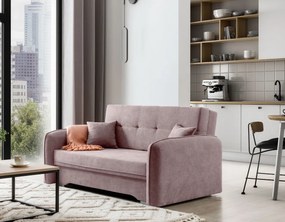 Canapea extensibila 2 locuri LAINE, roz deschis