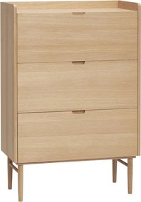 Comodă cu 3 sertare din lemn de stejar Hübsch Hege, natural