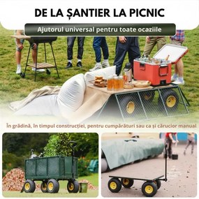 Cărucior de transport HECTOR, max. 550 kg, 110x75x52 cm, verde Gardebruk