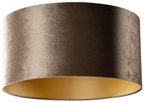 Abajur din catifea maro cu interior auriu 50/50/25