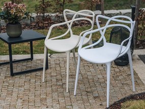 Set 4 bucati scaune din plastic KATO albe