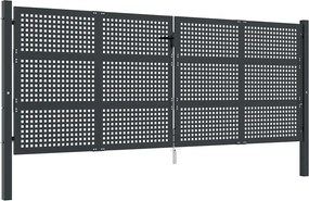 vidaXL Poartă de grădină antracit 400x150 cm oțel