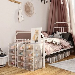 Organizator pentru pantofi MARI, 18 compartimente, transparent/albă SongmicsHome