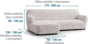 Gaico Huse bielastice VITTORIA smântânii canapea cu otoman stânga (l. 170 - 300 cm)