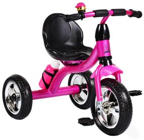 Tricicleta cu pedale NOVOKIDS™ Chavalier ,Cu sonerie si sticla de apa, max 20 kg, Roti din spuma cauciucata EVA, Cadru metalic, Dimensiuni 75X54X46
