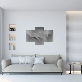 Tablou - Picătură pe floare,alb-negru (90x60 cm)