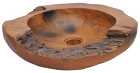 Chiuveta de baie din lemn masiv de tec, 45 cm
