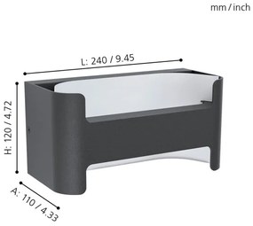 Eglo 98729 - Aplică perete exterior LED PASSIRANO LED/4,8W/230V IP44