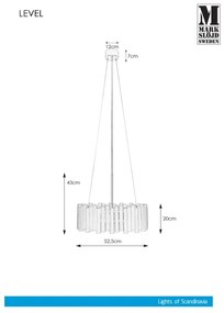 Markslöjd 107925 - Lustră pe tijă LEVEL 3xE27/60W/230V