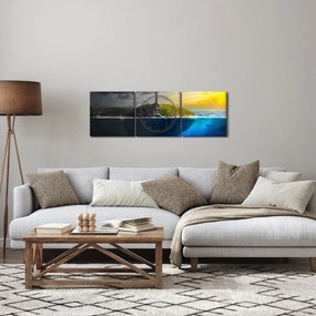 Tablou reprezentând două părți (cu ceas) (90x30 cm)