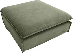 Taburete, suport pentru picioare Heaven 100cm, catifea raiata verde