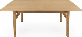 Masă de dining extensibilă cu aspect de lemn de stejar cu blat suplimentar 90x180 cm Curved – Woodman