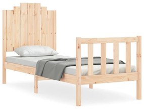 3192256 vidaXL Cadru de pat cu tăblie single mic, lemn masiv