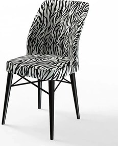 Set masa extensibila cu 6 scaune tapitate Homs zebra 250-300355,170 x 80 cm