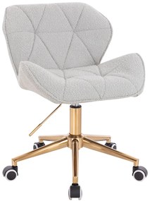 HR111K Scaun Gri Boucle cu Bază Aurie