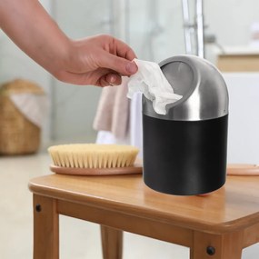 Coș de gunoi negru din oțel inoxidabil 1,2 l BLACK – Orion