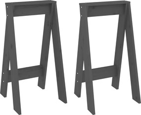 vidaXL Scaune, 2 buc., gri, 40x40x75 cm, lemn masiv de pin