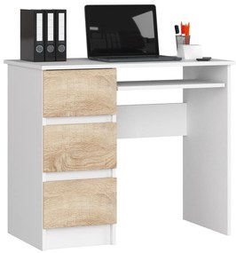 Masă PC Benicio (alb + stejar sonoma) (S). 1068995