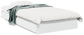 3280678 vidaXL Cadru de pat cu sertare, alb, 90x200 cm, lemn prelucrat
