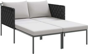 vidaXL Șezlong Antracit 153 x 115 x 69.5 cm Oțel vopsit electrostatic