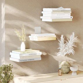 Rafturi argintii 3 buc. din metal 14 cm Conceal – Umbra