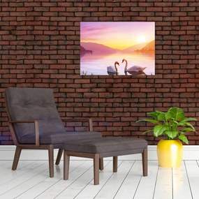 Tablou - Lebăde îndrăgostite (70x50 cm)