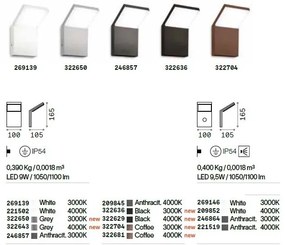 Aplica LED iluminat exterior modern IP54 Style ap 4000k cafeniu