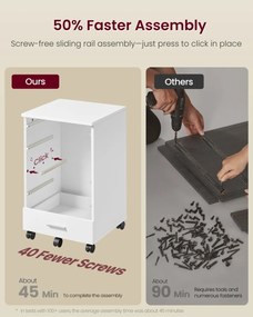 Fiset, dulap birou Vasagle Alb 42x40x65.7 cm