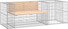 vidaXL Bancă de grădină cu coș gabion, lemn masiv de pin