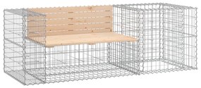 3196242 vidaXL Bancă de grădină cu coș gabion, lemn masiv de pin