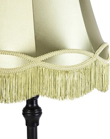 Lampă de podea inteligentă neagră cu abajur verde Granny incl. Wifi A60 - Classico