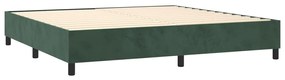 Pat box spring cu saltea, verde inchis, 200x200 cm, catifea Verde inchis, 200 x 200 cm, Nasturi de tapiterie