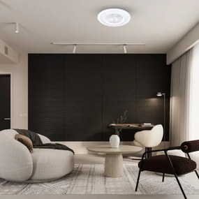 Plafonieră LED dimabilă cu ventilator ZONDA LED/48W/230V alb + telecomandă