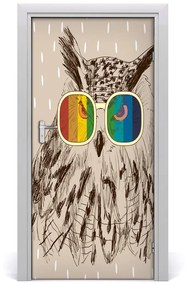 Autocolante pentru usi Owls ochelari