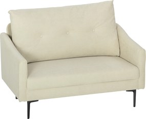 HOMCOM Canapea cu 2 Locuri din Catifea cu Spătar Matlasat și Pernă Detașabilă, Canapea Compactă Modernă cu Picioare din Metal pentru Sufragerie, 124x73x92 cm, Crem | Aosom Romania