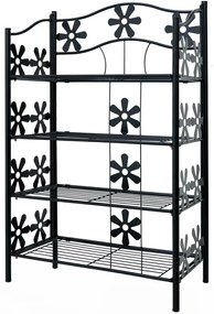 Deuba Raft metalic cu model de flori - 60x30x90 cm