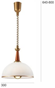 Lustr retractabil CHIARA 1xE27/60W/230V maro închis/fag