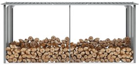 Sopron depozitare lemne, otel galvanizat, 330x92x153 cm, gri Gri