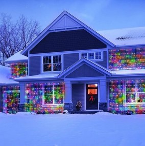 Perdea luminoasă de Crăciun  - 3x3 m, 300 LED, colorat