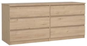 Comodă în culoare naturală cu aspect de lemn de stejar 154x70x50 cm Naia – Tvilum