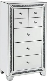 Comoda ATLANTA, alb/crom, 66x41x120 cm