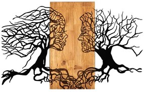 Decorațiune de perete 58x92 cm lemn/metal Pomul Vieții