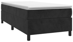 Cadru de pat box spring, negru, 90x190 cm, catifea Negru, 35 cm, 90 x 190 cm